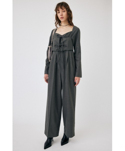 MOUSSY（マウジー）の「LAYERED オールインワン（つなぎ/オールインワン・レディース・杢グレー/ブラック・1/2）」の6枚目の写真