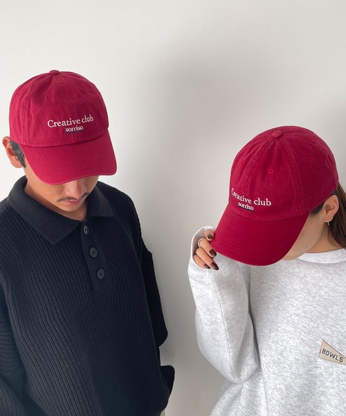 CANAL JEAN（キャナルジーン）の「smileyranna × THE BEST CAFE "Creative club"ロゴCAP（キャップ・レディース・レッド・ONE SIZE）」の11枚目の写真