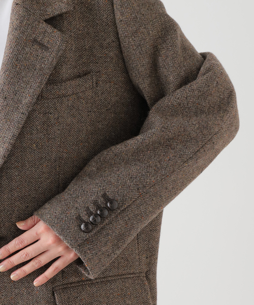 完売品・美品☆スピックアンドスパン シェットランドツイードオーバージャケット セール】シェットランドツイードオーバージャケット（テーラード