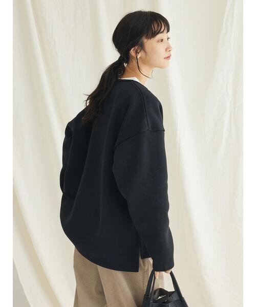 CRAFT STANDARD BOUTIQUE(クラフトスタンダードブティック)の「ニットフリースキーネックプルオーバー(ニット/セーター・レディース・ブラック/アイボリー/ブラウン・L/M)」の6枚目の写真