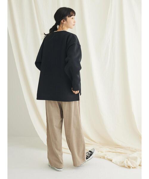 CRAFT STANDARD BOUTIQUE(クラフトスタンダードブティック)の「ニットフリースキーネックプルオーバー(ニット/セーター・レディース・ブラック/アイボリー/ブラウン・L/M)」の12枚目の写真