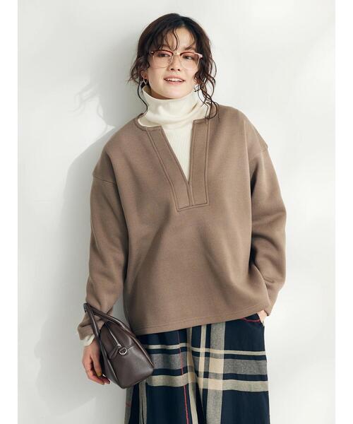 CRAFT STANDARD BOUTIQUE(クラフトスタンダードブティック)の「ニットフリースキーネックプルオーバー(ニット/セーター・レディース・ブラック/アイボリー/ブラウン・L/M)」の15枚目の写真