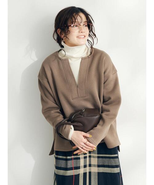 CRAFT STANDARD BOUTIQUE(クラフトスタンダードブティック)の「ニットフリースキーネックプルオーバー(ニット/セーター・レディース・ブラック/アイボリー/ブラウン・L/M)」の16枚目の写真