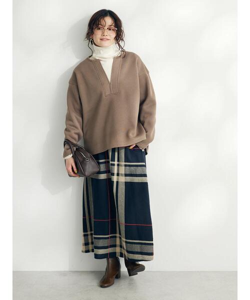 CRAFT STANDARD BOUTIQUE(クラフトスタンダードブティック)の「ニットフリースキーネックプルオーバー(ニット/セーター・レディース・ブラック/アイボリー/ブラウン・L/M)」の18枚目の写真
