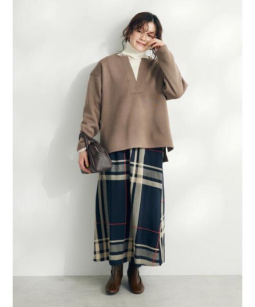 CRAFT STANDARD BOUTIQUE(クラフトスタンダードブティック)の「ニットフリースキーネックプルオーバー(ニット/セーター・レディース・ブラック/アイボリー/ブラウン・L/M)」の19枚目の写真