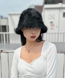 LVEU. | 【LVEU.】モヘアバケットハット / 帽子 ハット バケハ モヘア 起毛 ブラック(ハット)