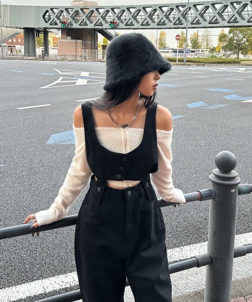 LVEU.(ラブユ.)の「【LVEU.】モヘアバケットハット / 帽子 ハット バケハ モヘア 起毛 ブラック(ハット・レディース・ブラック・FREE)」の8枚目の写真