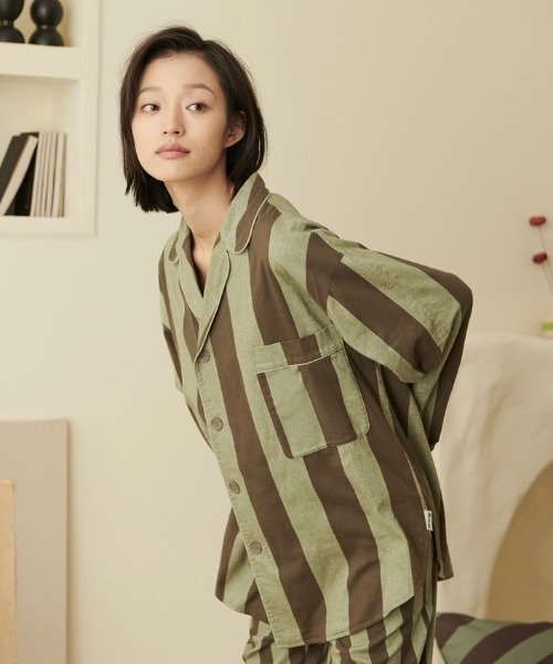 HOME Skin-friendly Striped Cotton Shirt