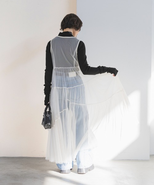 PAGEBOY（ページボーイ）の「チュールレイヤードワンピース（ワンピース・レディース・ホワイト/ブラック/ホワイト系その他・FREE）」の16枚目の写真