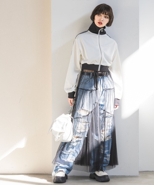 PAGEBOY（ページボーイ）の「チュールレイヤードワンピース（ワンピース・レディース・ホワイト/ブラック/ホワイト系その他・FREE）」の19枚目の写真