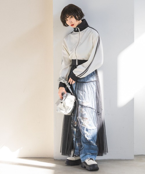 PAGEBOY（ページボーイ）の「チュールレイヤードワンピース（ワンピース・レディース・ホワイト/ブラック/ホワイト系その他・FREE）」の20枚目の写真