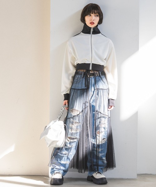 PAGEBOY（ページボーイ）の「チュールレイヤードワンピース（ワンピース・レディース・ホワイト/ブラック/ホワイト系その他・FREE）」の21枚目の写真