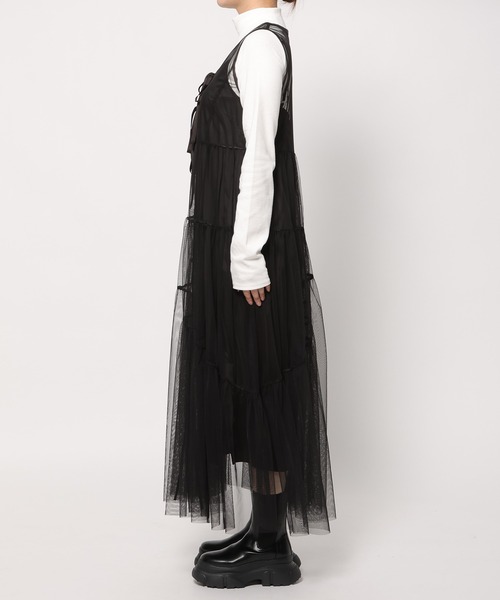 PAGEBOY（ページボーイ）の「チュールレイヤードワンピース（ワンピース・レディース・ホワイト/ブラック/ホワイト系その他・FREE）」の7枚目の写真