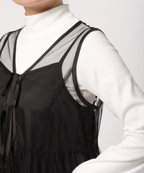 PAGEBOY（ページボーイ）の「チュールレイヤードワンピース（ワンピース・レディース・ホワイト/ブラック/ホワイト系その他・FREE）」の10枚目の写真