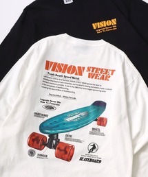 VISION STREET WEAR/ヴィジョンストリートウェア オーバーサイズ グラフィック リンガー/総柄/バックプリント/フォト ロングスリーブTシャツ/ロンT/長袖 トップス プルオーバー/レディース メンズ