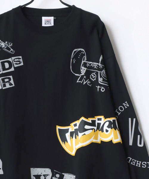 VISION STREET WEAR(ヴィジョンストリートウェア)の「VISION STREET WEAR/ヴィジョンストリートウェア オーバーサイズ グラフィック リンガー/総柄/バックプリント/フォト ロングスリーブTシャツ/ロンT/長袖 トップス プルオーバー/レディース メンズ(Tシャツ/カットソー・メンズ・ブラック系その他/ホワイト系その他2/ブラック系その他3/ブラック/ブラック系その他2/ホワイト/ホワイト系その他/ホワイト系その他3・M/L/LL)」の19枚目の写真