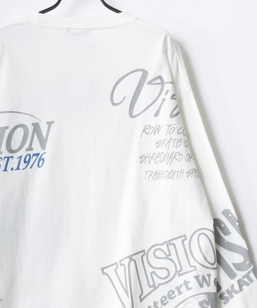 VISION STREET WEAR(ヴィジョンストリートウェア)の「VISION STREET WEAR/ヴィジョンストリートウェア オーバーサイズ グラフィック リンガー/総柄/バックプリント/フォト ロングスリーブTシャツ/ロンT/長袖 トップス プルオーバー/レディース メンズ(Tシャツ/カットソー・メンズ・ブラック系その他/ホワイト系その他2/ブラック系その他3/ブラック/ブラック系その他2/ホワイト/ホワイト系その他/ホワイト系その他3・M/L/LL)」の12枚目の写真