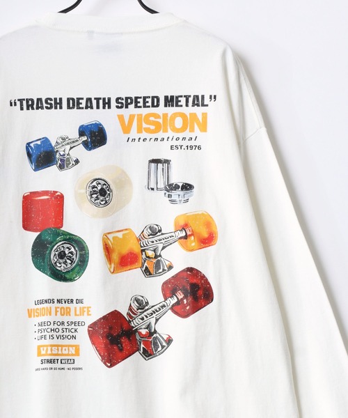 VISION STREET WEAR(ヴィジョンストリートウェア)の「VISION STREET WEAR/ヴィジョンストリートウェア オーバーサイズ グラフィック リンガー/総柄/バックプリント/フォト ロングスリーブTシャツ/ロンT/長袖 トップス プルオーバー/レディース メンズ(Tシャツ/カットソー・メンズ・ブラック系その他/ホワイト系その他2/ブラック系その他3/ブラック/ブラック系その他2/ホワイト/ホワイト系その他/ホワイト系その他3・M/L/LL)」の14枚目の写真
