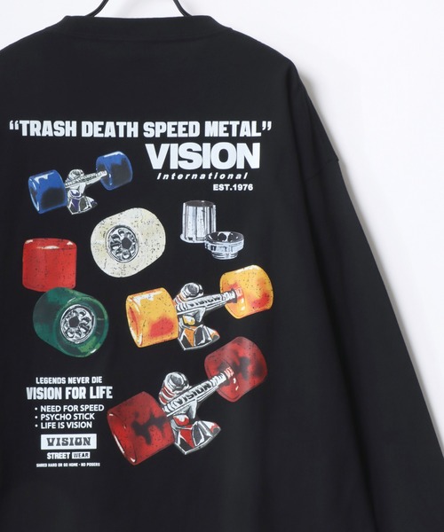 VISION STREET WEAR(ヴィジョンストリートウェア)の「VISION STREET WEAR/ヴィジョンストリートウェア オーバーサイズ グラフィック リンガー/総柄/バックプリント/フォト ロングスリーブTシャツ/ロンT/長袖 トップス プルオーバー/レディース メンズ(Tシャツ/カットソー・メンズ・ブラック系その他/ホワイト系その他2/ブラック系その他3/ブラック/ブラック系その他2/ホワイト/ホワイト系その他/ホワイト系その他3・M/L/LL)」の22枚目の写真
