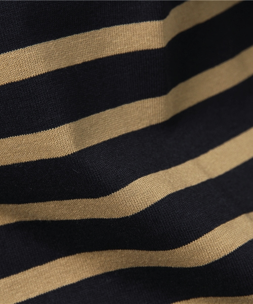 MYSELF ABAHOUSE（マイセルフアバハウス）の「ﾊﾟﾈﾙﾎﾞｰﾀﾞｰｶｯﾄｿｰ（Tシャツ/カットソー・レディース・レッド/キャメル/オフホワイト・MEDIUM/SMALL）」の5枚目の写真