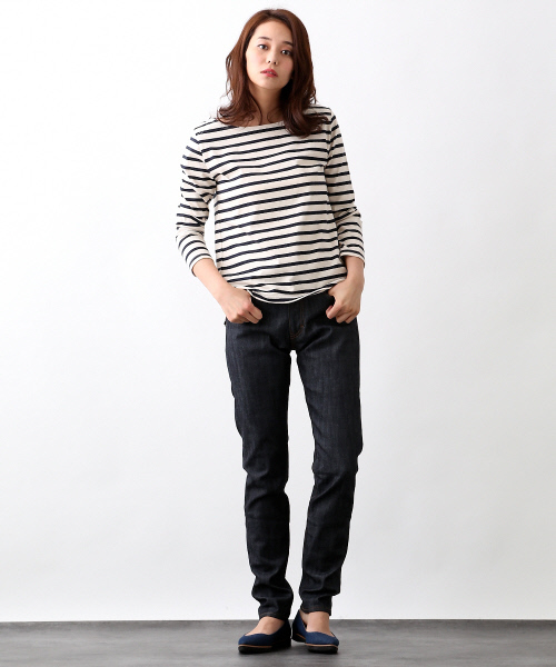 MYSELF ABAHOUSE（マイセルフアバハウス）の「ﾊﾟﾈﾙﾎﾞｰﾀﾞｰｶｯﾄｿｰ（Tシャツ/カットソー・レディース・レッド/キャメル/オフホワイト・MEDIUM/SMALL）」の18枚目の写真