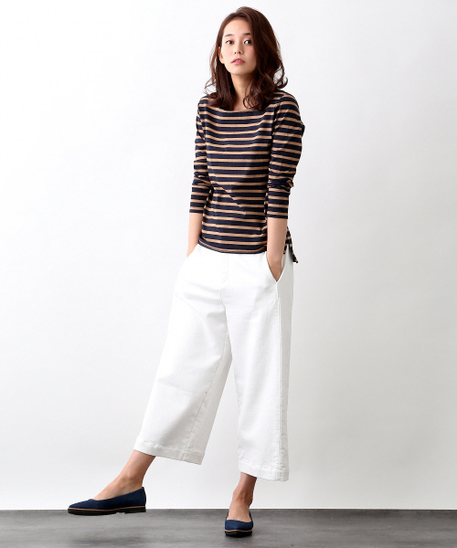 MYSELF ABAHOUSE（マイセルフアバハウス）の「ﾊﾟﾈﾙﾎﾞｰﾀﾞｰｶｯﾄｿｰ（Tシャツ/カットソー・レディース・レッド/キャメル/オフホワイト・MEDIUM/SMALL）」の20枚目の写真