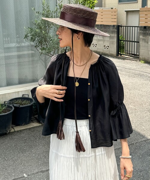 NOLLEY’S（ノーリーズ）の「カップ付き2WAYキャミソール（キャミソール・レディース・ゴールド/ホワイト/ブラック・FREE）」の4枚目の写真