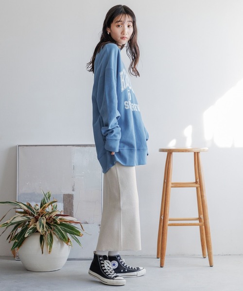 LOWRYS FARM（ローリーズファーム）の「スケートカレッジウラケ　990267（スウェット・レディース・グレー/アイボリー/チャコールグレー/ブルー・FREE）」の6枚目の写真