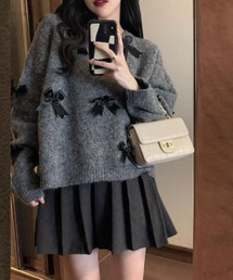 Chick | 【元日向坂46 渡邉 美穂様着用】RIBBON CREW NECK KNIT / リボンクルーネックニットトップス(ニット/セーター)