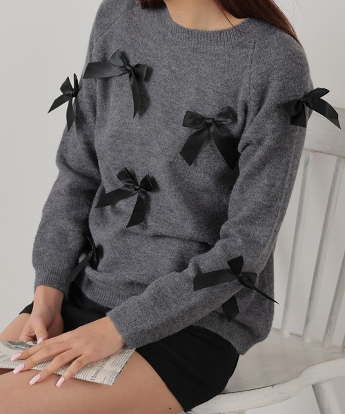 トップス neck ribbon tops meltthelady Melt the lady neck ribbon topsセット