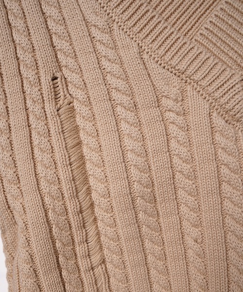 FORSOMEONE（フォーサムワン）の「FORSOMEONE DAMAGE KNIT VEST（ベスト・メンズ・ベージュ/ブラック・46）」の16枚目の写真