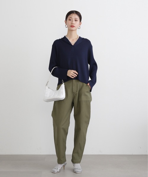 N.（N. Natural Beauty Basic）（エヌエヌナチュラルビューティーベーシック）の「◆カイキンリブニット（ニット/セーター・レディース・オレンジ/ネイビー/オフホワイト/モカ・MEDIUM）」の21枚目の写真