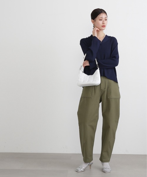 N.（N. Natural Beauty Basic）（エヌエヌナチュラルビューティーベーシック）の「◆カイキンリブニット（ニット/セーター・レディース・オレンジ/ネイビー/オフホワイト/モカ・MEDIUM）」の22枚目の写真