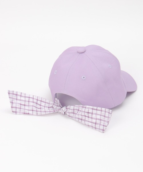 ikka（イッカ）の「【メディア紹介商品】後ろリボンキャップ（キャップ・キッズ・ベージュ/ミント/ライトパープル/ネイビー・FREE）」の4枚目の写真