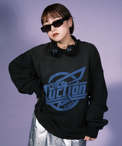 RePRODUCTION LABEL(リプロダクションレーベル)の「【ユニセックス】【RePRODUCTION LABEL / リプロダクションレーベル】サークルロゴオーバースウェット(スウェット・レディース・パープル/ブラック・FREE)」の5枚目の写真