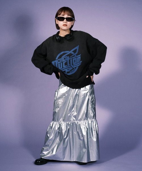 RePRODUCTION LABEL(リプロダクションレーベル)の「【ユニセックス】【RePRODUCTION LABEL / リプロダクションレーベル】サークルロゴオーバースウェット(スウェット・レディース・パープル/ブラック・FREE)」の8枚目の写真