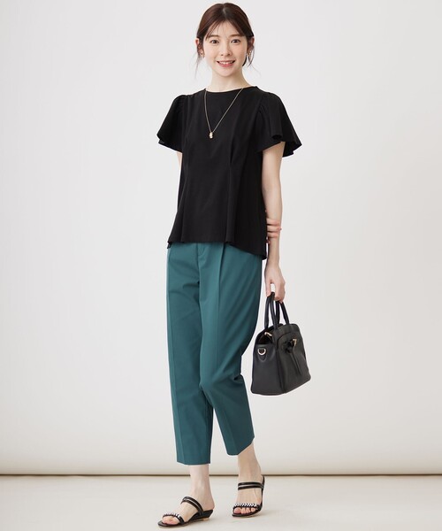 ANY SIS(エニィスィス)の「【接触冷感】美人 フリルスリーブ カットソー(Tシャツ/カットソー・レディース・ブラック系/ピンク系/ダークグリーン系/ホワイト系/ライラック系/ダルブルー系・0)」の8枚目の写真