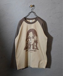 16/天竺ラグラン 切り替えプリント Tシャツ(WOMAN) レディース メンズ