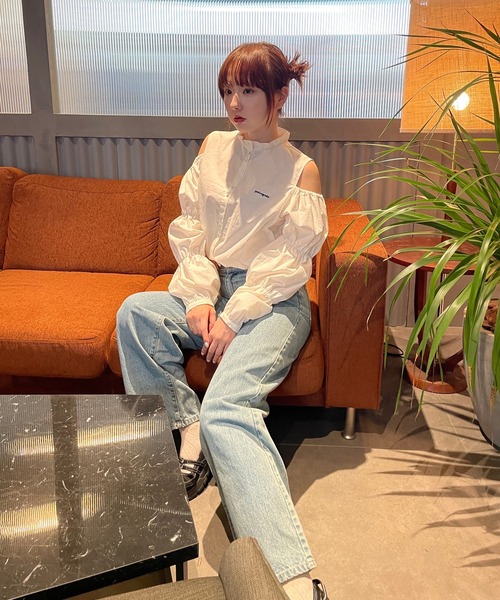 poiregnee（ポワニェ）の「マムルークオープンショルダーブラウス（シャツ/ブラウス・レディース・ベビーピンク/オフホワイト・FREE）」の16枚目の写真