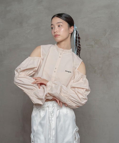 poiregnee（ポワニェ）の「マムルークオープンショルダーブラウス（シャツ/ブラウス・レディース・ベビーピンク/オフホワイト・FREE）」の22枚目の写真