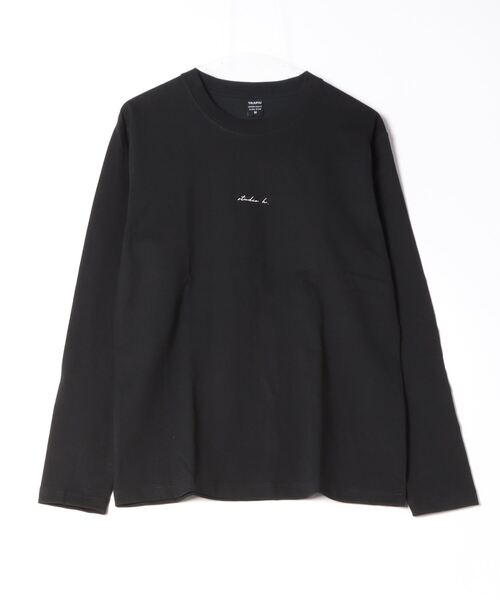 TRAP/U (トラップユー)の「コットン天竺 / メッセージプリント バックプリント クルーネック ロンTee(長袖)(Tシャツ/カットソー・メンズ・ホワイト/ライトブルー/ブラック・M/L)」の3枚目の写真