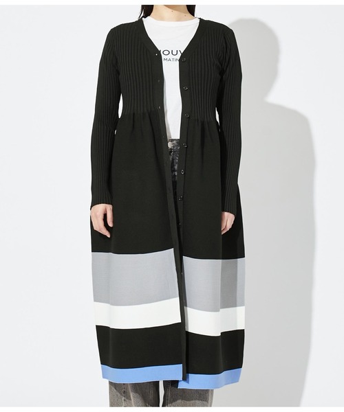 Settimissimo（セッティミッシモ）の「マルチボーダーヘム 2WAY ニットロングワンピース（ワンピース・レディース・ブラック/ベージュ・38）」の15枚目の写真