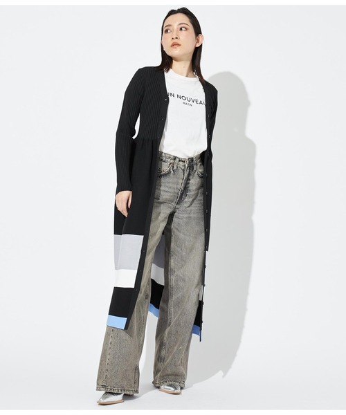 Settimissimo（セッティミッシモ）の「マルチボーダーヘム 2WAY ニットロングワンピース（ワンピース・レディース・ブラック/ベージュ・38）」の12枚目の写真