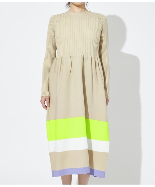 Settimissimo（セッティミッシモ）の「マルチボーダーヘム 2WAY ニットロングワンピース（ワンピース・レディース・ブラック/ベージュ・38）」の14枚目の写真