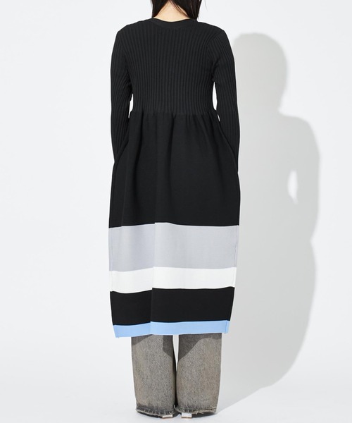 Settimissimo（セッティミッシモ）の「マルチボーダーヘム 2WAY ニットロングワンピース（ワンピース・レディース・ブラック/ベージュ・38）」の18枚目の写真
