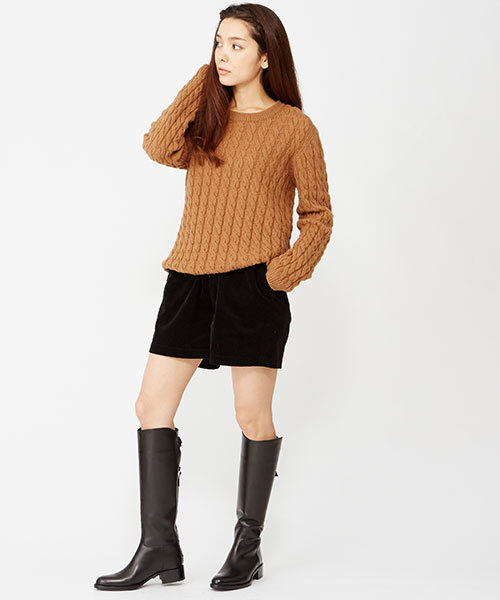 HELIOPOLE（エリオポール）の「ピケ起毛製品染めショートパンツ（その他パンツ・レディース・キャメル/ブラック・36）」の18枚目の写真