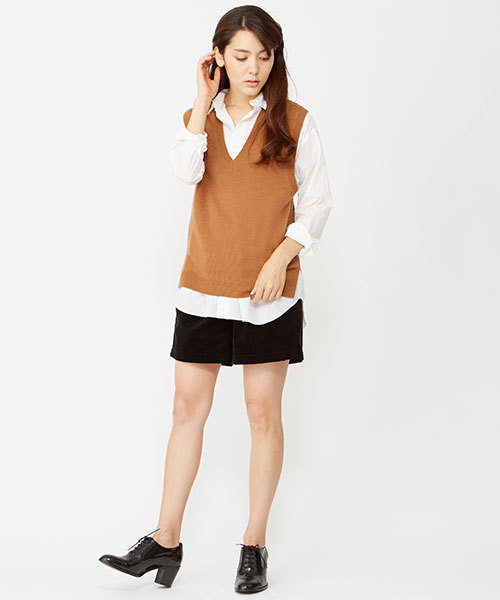 HELIOPOLE（エリオポール）の「ピケ起毛製品染めショートパンツ（その他パンツ・レディース・キャメル/ブラック・36）」の22枚目の写真