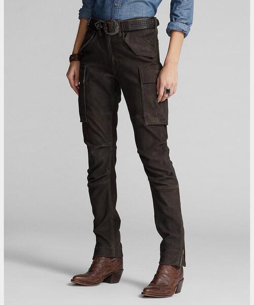 RRL(ダブル アール エル)の「スキニー スエード カーゴ パンツ(カーゴパンツ・レディース・ブラック系1・25/24/28/27/26)」の9枚目の写真