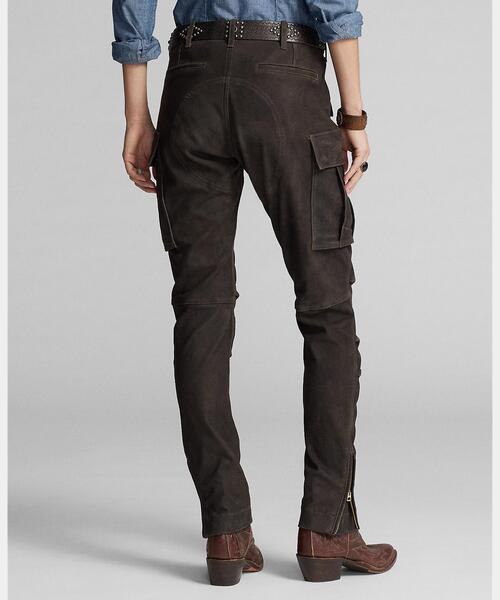 RRL(ダブル アール エル)の「スキニー スエード カーゴ パンツ(カーゴパンツ・レディース・ブラック系1・25/24/28/27/26)」の4枚目の写真