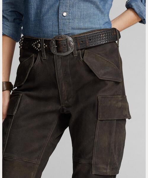 RRL(ダブル アール エル)の「スキニー スエード カーゴ パンツ(カーゴパンツ・レディース・ブラック系1・25/24/28/27/26)」の6枚目の写真